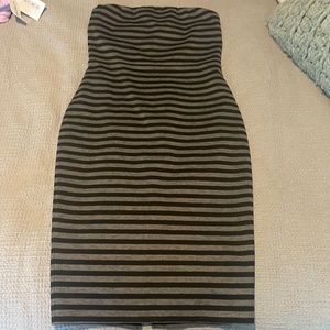 Strapless Fitted Midi Dress